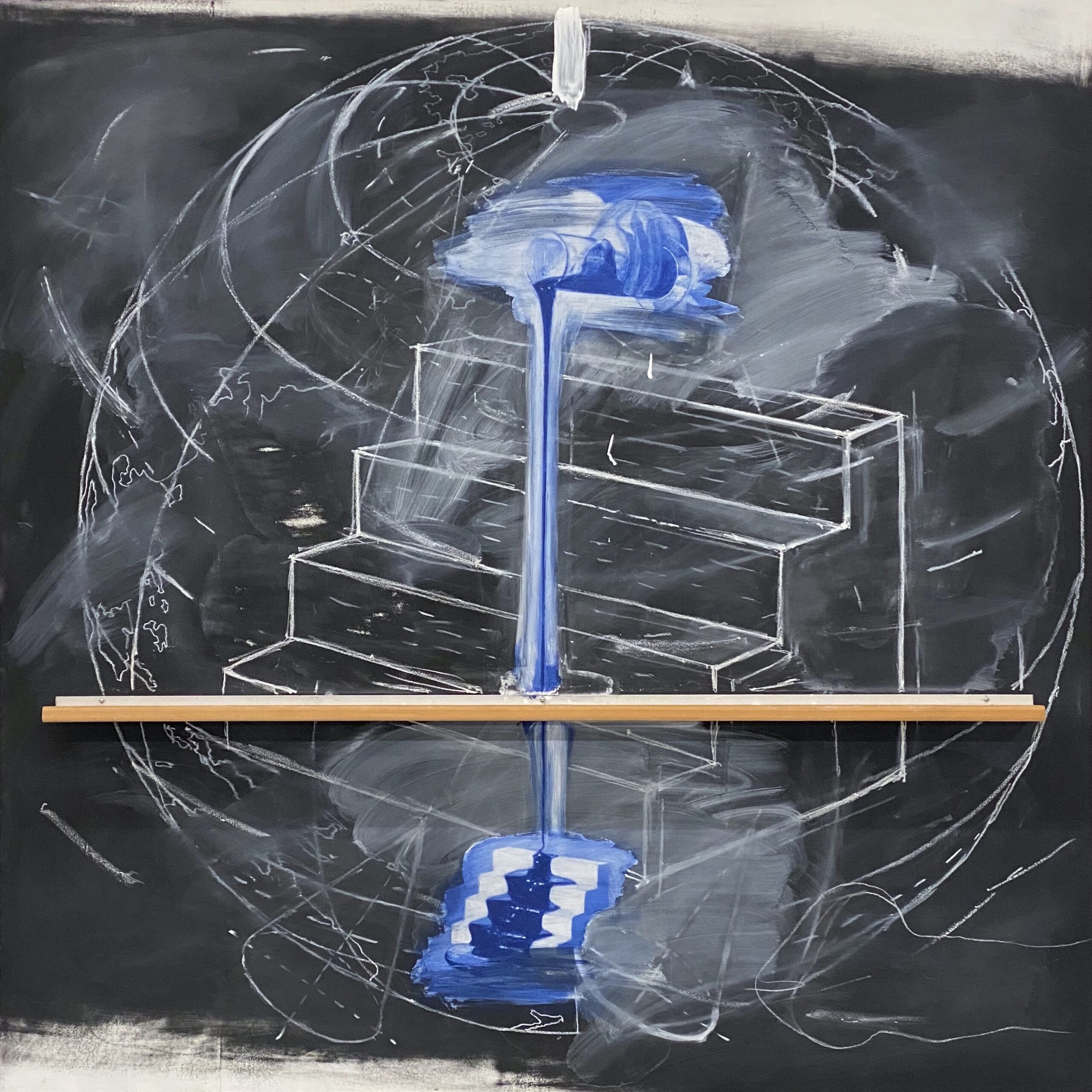 Image of artwork Pouring a Straight Line by Vernon Fisher